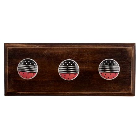 Black Pink Ceramic Flat Wooden Hooks